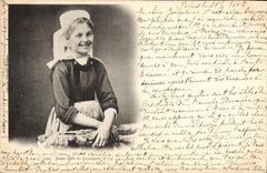 CPA Folklore Jeune fille de Quimperle