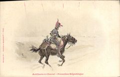 CPA Militaria Artillerie a cheval Premiere republique