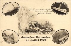 CPA Militaria Journees nationales de Juillet 1929 Lorette Douaumont Dormans Vieil Armand