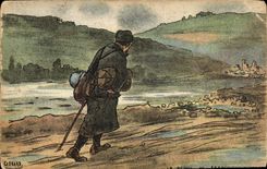 CPA Militaria Le retour du permissionnaire