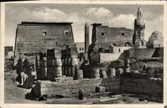 CPA Egypt Egypte Luxor The pylons of the Luxortemple built by Ramses II