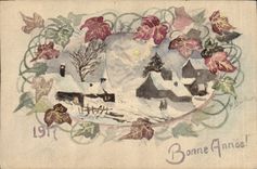 CPA Fantaisie (dessin a la main)  Fleurs 