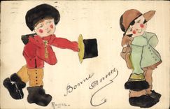 CPA Fantaisie (dessin a la main)  Enfants
