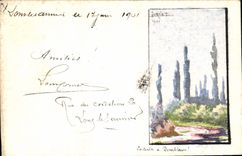 CPA Fantaisie (dessin a la main)  Fleurs 