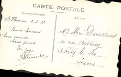 CPA Fantaisie (dessin a la main)  Fleurs Hirondelle Bateau 