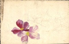 CPA Fantaisie (dessin a la main)  Fleurs 