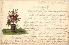 CPA Fantaisie (dessin a la main)  Fleurs 