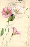 CPA Fantaisie (dessin a la main)  Fleurs 
