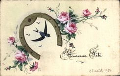 CPA Fantaisie (dessin a la main)  Fleurs 