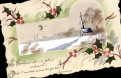 CPA Fantaisie (dessin a la main)  Fleurs 