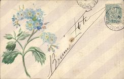 CPA Fantaisie (dessin a la main)  Fleurs 