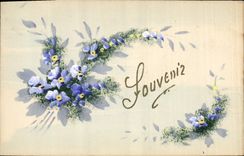 CPA Fantaisie (dessin a la main)  Fleurs 