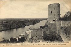 CPA Ruines du Chateau du Coudray La Vienne en aval de Chinon 