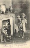 CPA Fantaisie Enfant Poupee Noel