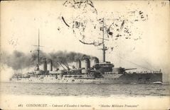 CPA Bateau de Guerre Condorcet Cuirasse d'escadre a turbines 
