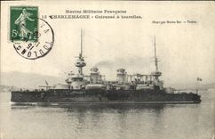 CPA Bateau de Guerre Charlemagne Cuirasse a tourelles