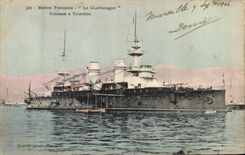 CPA Bateau de Guerre Le Charlemagne Cuirasse a tourelles