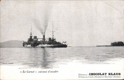 CPA Bateau de Guerre Le Carnot Cuirasse d'escadre Chocolat Klaus