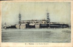 CPA Bateau de Guerre Toulon Le Charles Martel