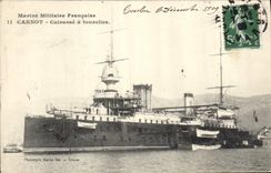 CPA Bateau de Guerre Carnot Cuirasse a tourelles