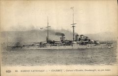 CPA Bateau de Guerre Courbet Cuirasse d'escadre Dreadnought