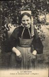 CPA Folklore Bretagne Costumes de Guemene sur Scorff L'ingenue