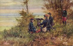 CPA Militaria Emploi de la mitrailleuse Infanterie