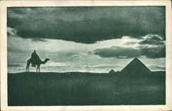 CPA Egypt Egypte The desert at sunset