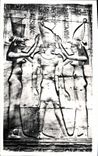 CPA Egypt Egypte Edfou Gods cromming the King Ptolomey
