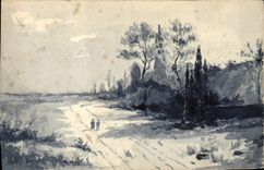 CPA Fantaisie (dessin a la main) Paysage  