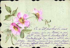 CPA Fantaisie (dessin a la main) Fleurs  