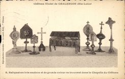 CPA Chateau feodal de Chalencon (Hte Loire) Reliquaires tres anciens et de grande valeur se trouvent