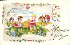 CPA Fantaisie Poupee  Bonne fete 