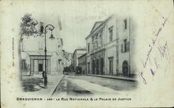 CPA Draguignan La Rue Nationale & le Palais de Justice 