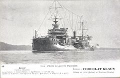 CPA Bateau de GuerreCarnot Cuirasse a tourelles Flotte de guerre francaise Chocolat Klaus