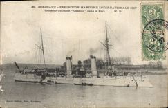 CPA Bateau de GuerreBordeaux Exposition maritime internationale 1907 Croiseur Cuirasse Cassini dans 