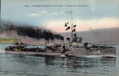 CPA Bateau de GuerreCommandant Lucas Contre Torpilleur 