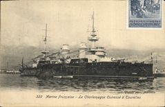 CPA Bateau de GuerreMarine Francaise Le Charlemagne cuirasse a tourelles 