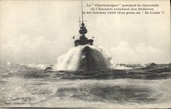 CPA Bateau de GuerreLe Charlemagne pendant la traversee de l'escadre revenant des Baleares le 30 oct