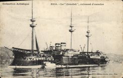 CPA Bateau de GuerreCollection Artistique Le Courbet cuirasse d'escadre 