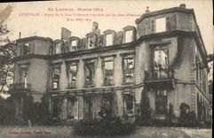 CPA En Lorraine Guerre 1914 Luneville Aspect de la Sous Prefectture incendiee par les obus allemands