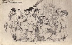 CPA Militaria La liste de depart 