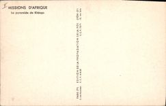 CPA Egypt Egypte Mission d'Afrique La Pyramide de Kheops 
