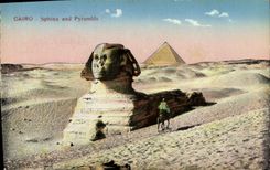 CPA Egypt Egypte Cairo Sphynx and Pyramids 
