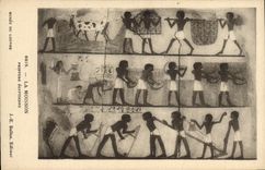 CPA Egypt Egypte Musee du Louvre La Moisson Peinture egyptienne 