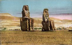 CPA Egypt Egypte Thebes Colossi of Memnon 
