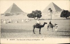 CPA Egypt Egypte Egypt The pyramids of Keops and Khephren 