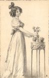 CPA Fantaisie (dessin a la main) Femme