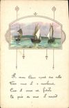 CPA Fantaisie (dessin a la main) Bateaux