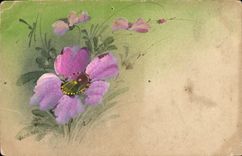CPA Fantaisie (dessin a la main) Fleurs